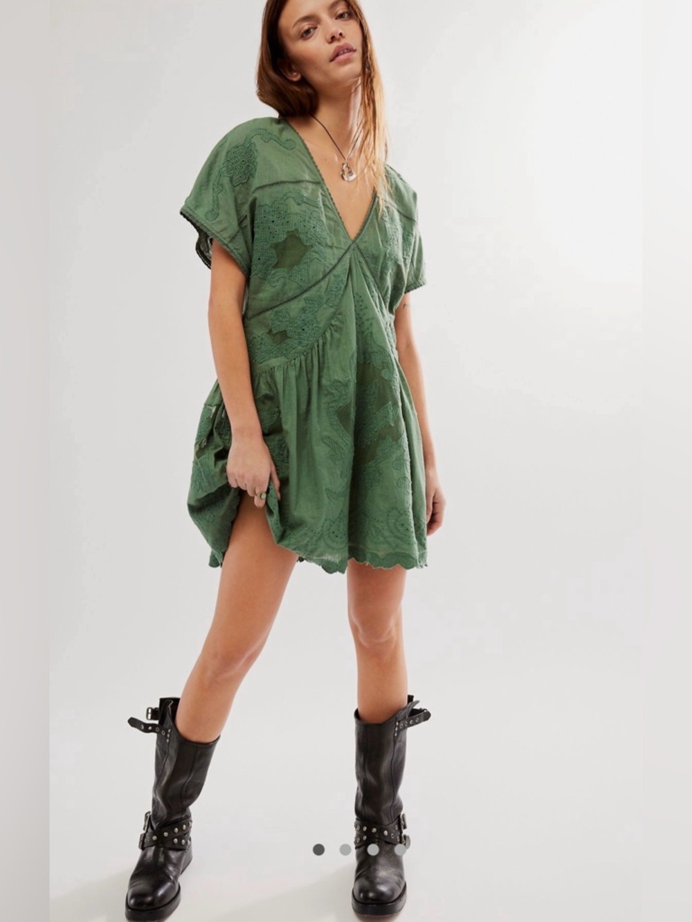 NWT Free People Daylight Mini Dress Green Sea Spray